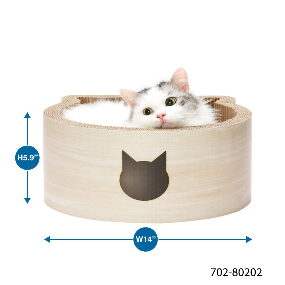 Kanimal Cat Toy ของเล่นแมว ที่ลับเล็บแมว รูปบ่อหน้าแมว สำหรับแมวทุกวัย Size L ขนาด 36x36x15 ซม. แถมฟรี! Catnip กัญชาแมว