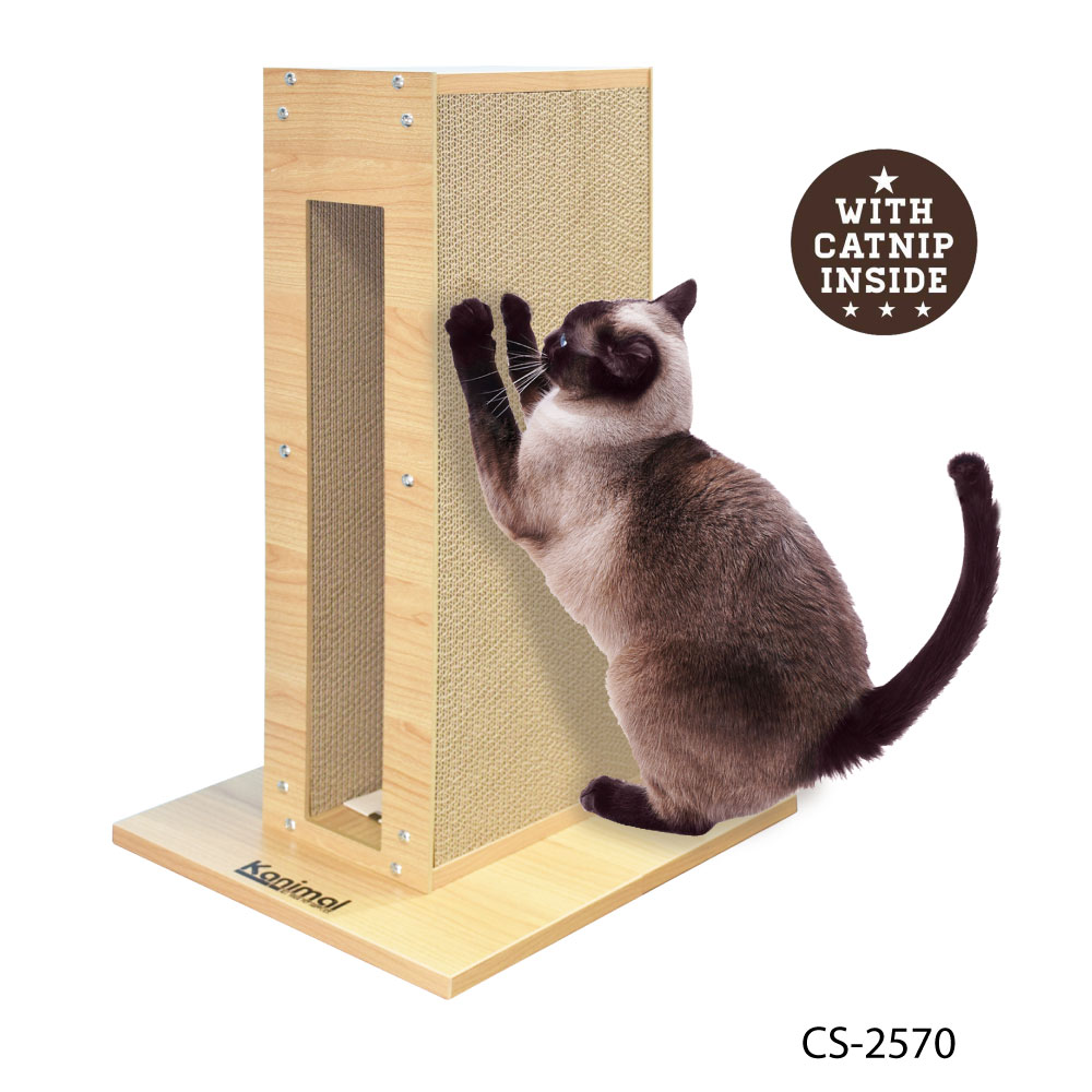 Kanimal Cat Toy ของเล่นแมว ที่ลับเล็บแมวหรู รุ่น The Tower ขอบไม้หนา (พร้อม Catnip) Size XL 40x30x61.5 ซม.
