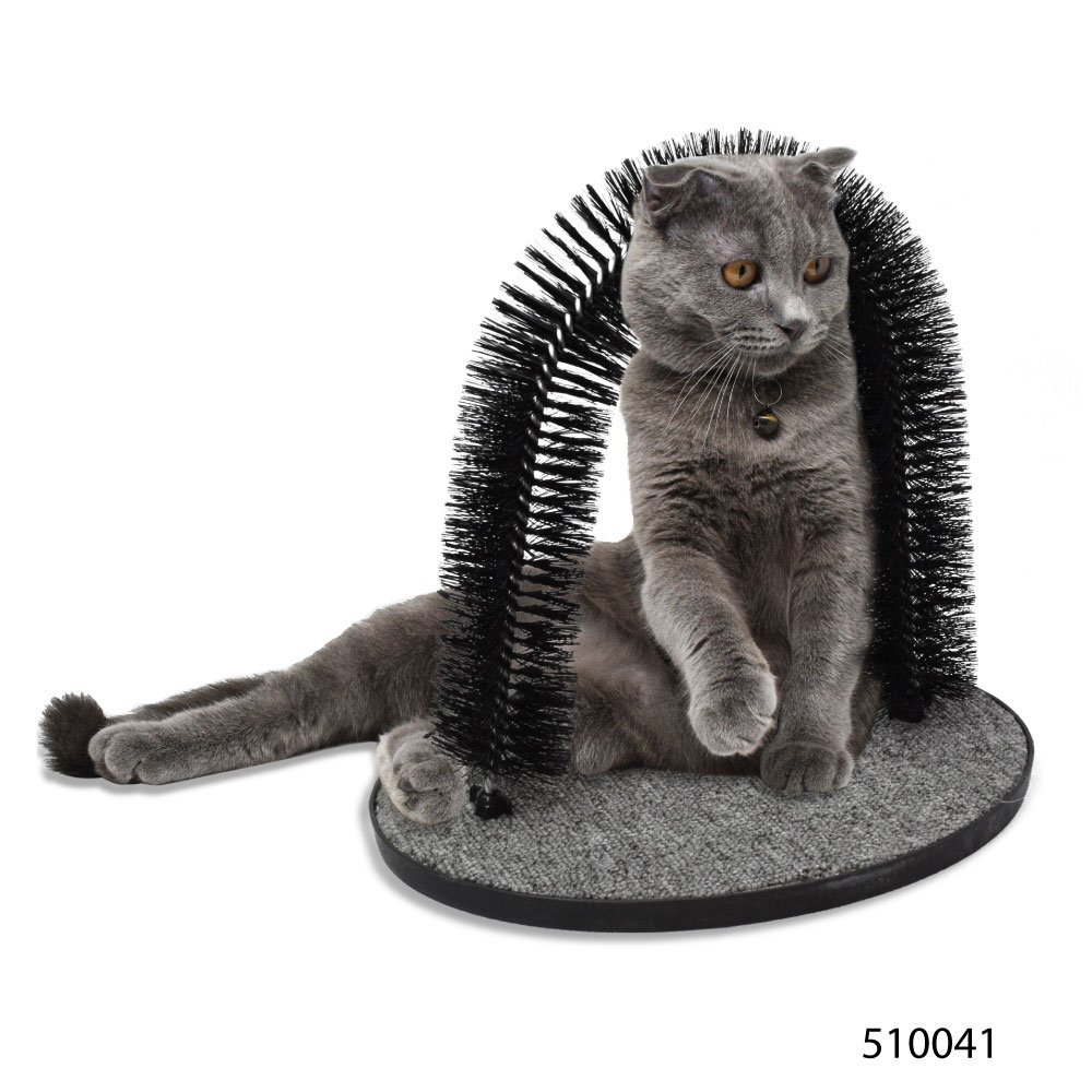 Kanimal Cat Groomer Toy ของเล่นแมว ใช้นวดตัว แปรงขนแมว ช่วยให้ผ่อนคลาย สำหรับแมวทุกสายพันธุ์ ขนาด 28x35.5x32 ซม. (สีเทา)