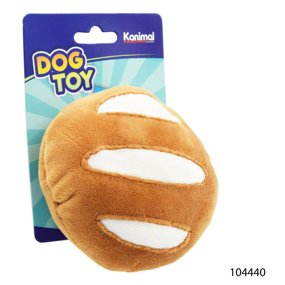 Dog Squeak Toy ของเล่นสุนัข ของเล่นผ้า รูปขนมปังนุ่ม บีบมีเสียง สำหรับสุนัขพันธุ์เล็ก-กลาง ขนาด 12x9.5 ซม.