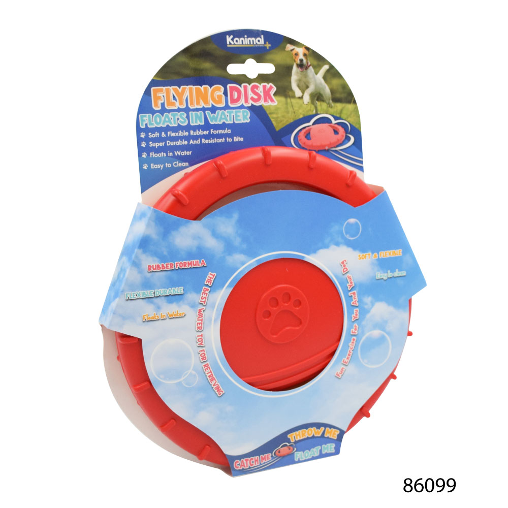 Dog Rubber Toy ของเล่นสุนัข ยางจานร่อน ทนทานพิเศษ ลอยน้ำได้ สำหรับสุนัขพันธุ์กลาง-ใหญ่ ขนาด 20x20 ซม.
