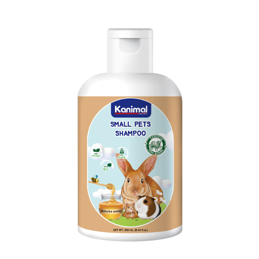 Kanimal Small Pets Shampoo แชมพูสัตว์เลี้ยงเล็ก สูตรอ่อนโยน ช่วยบำรุงขน ลดขนร่วง สำหรับกระต่าย, แฮมสเตอร์ (250 มล./ขวด)