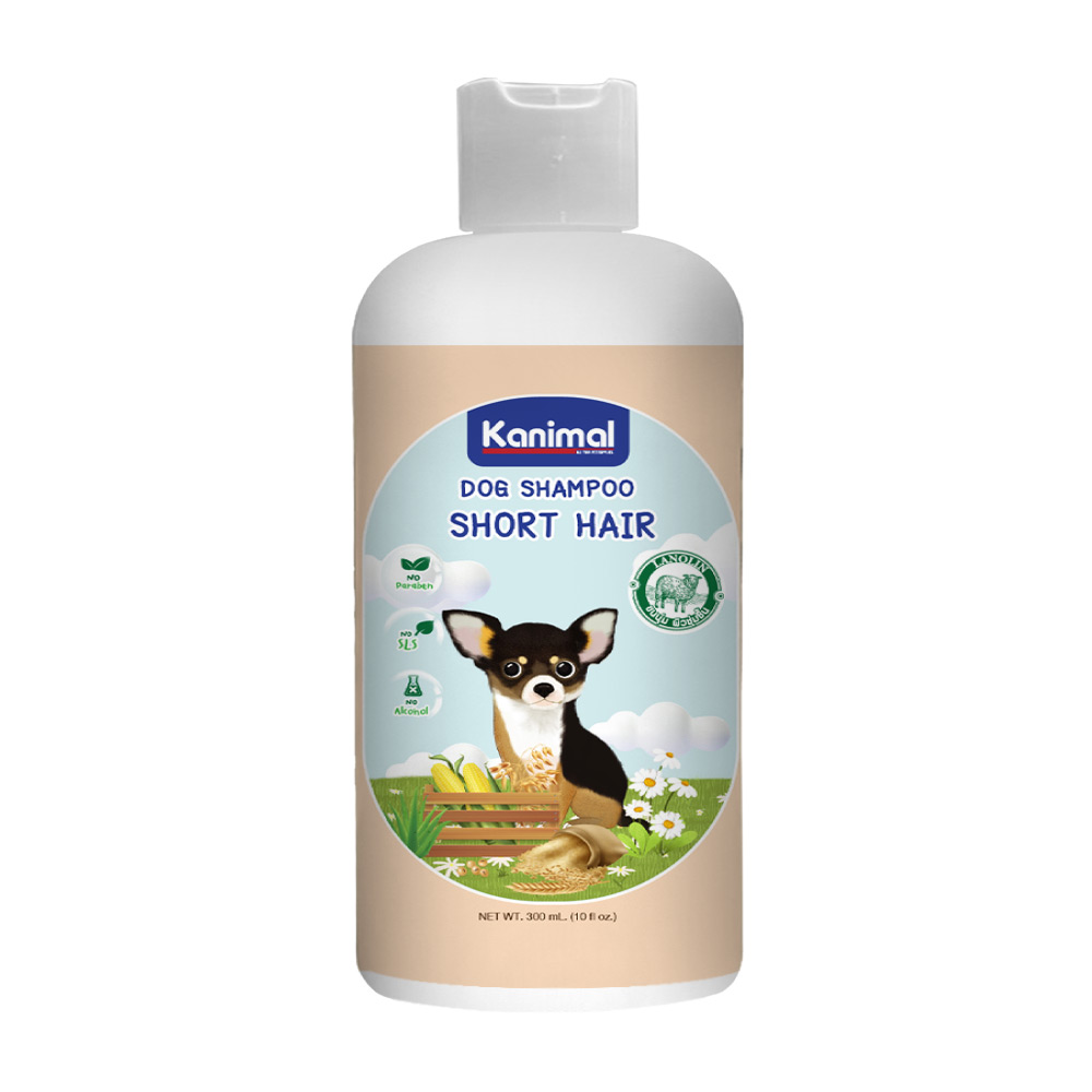 Kanimal Dog Short Hair 300 ml. แชมพูสุนัข สูตรสุนัขขนสั้น ช่วยบำรุงขน ลดขนร่วง สำหรับสุนัขสายพันธุ์ขนสั้น (300 มล./ขวด)