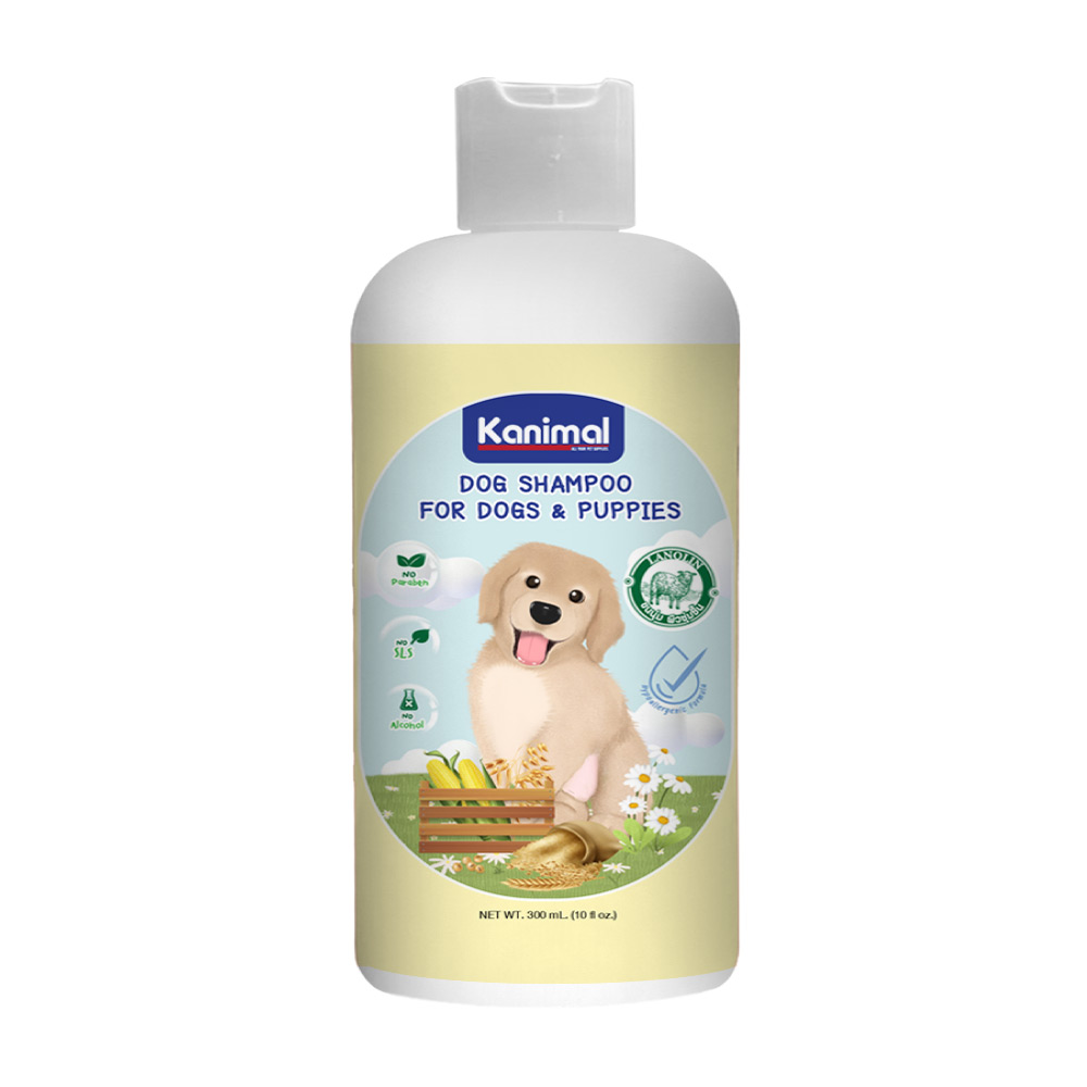 Kanimal Puppy Shampoo 300 ml. แชมพูสุนัข สูตรอ่อนโยนพิเศษ ช่วยบำรุงขน ลดขนร่วง สำหรับลูกสุนัข สุนัขผิวแพ้ง่าย (300 มล./ขวด)