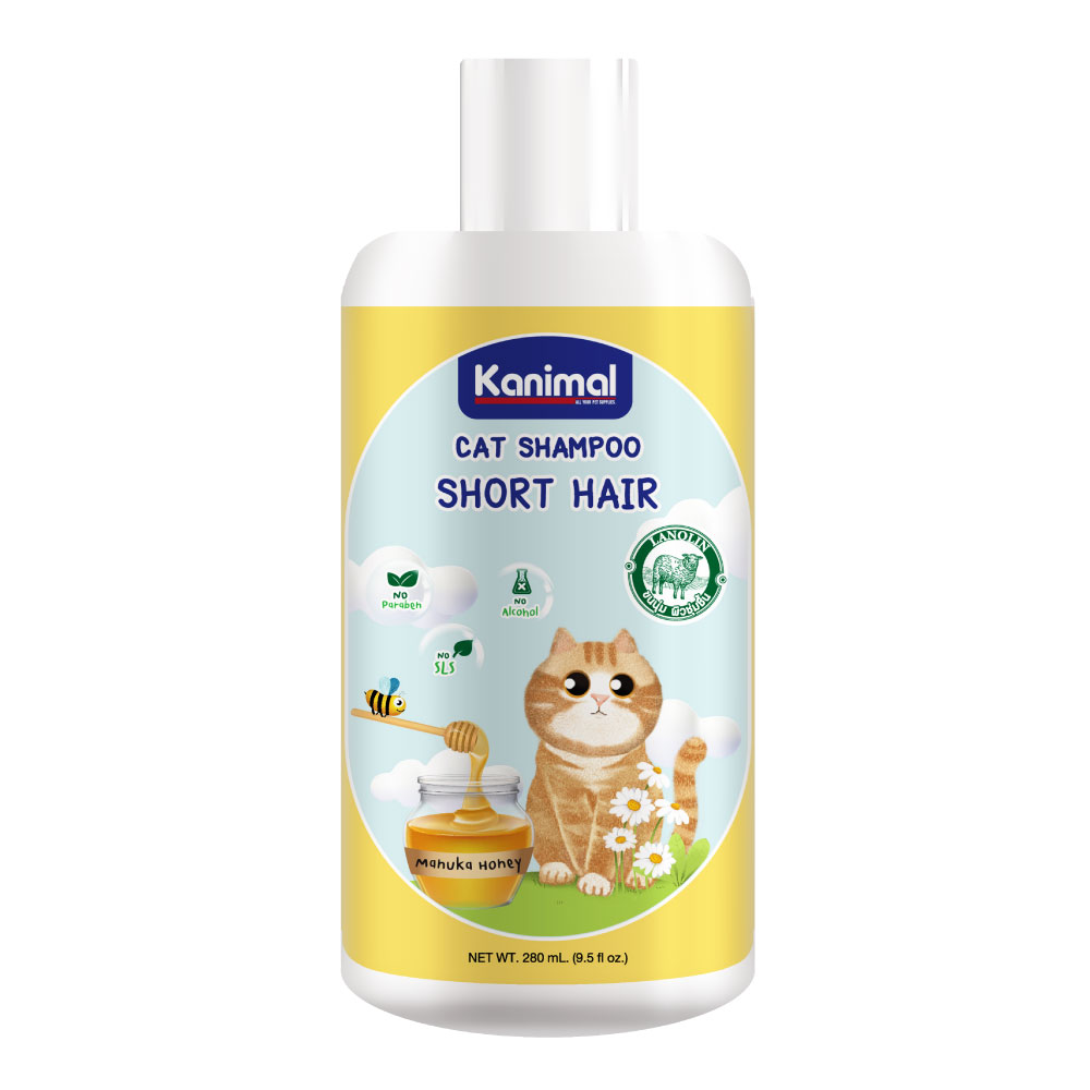 Kanimal Cat Short Hair 280 ml. แชมพูแมว สูตรแมวขนสั้น ช่วยบำรุงขน ลดขนร่วง สำหรับแมวพันธุ์ขนสั้นโดยเฉพาะ (280 มล./ขวด)