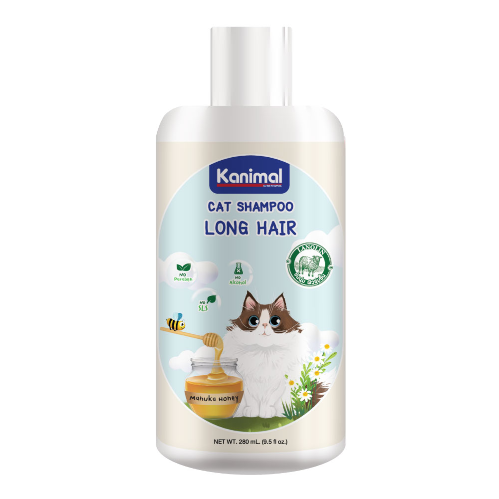 Kanimal Cat Long Hair 280 ml. แชมพูแมว สูตรแมวขนยาว ช่วยบำรุงขน ลดขนร่วง สำหรับแมวพันธุ์ขนยาวโดยเฉพาะ (280 มล./ขวด)