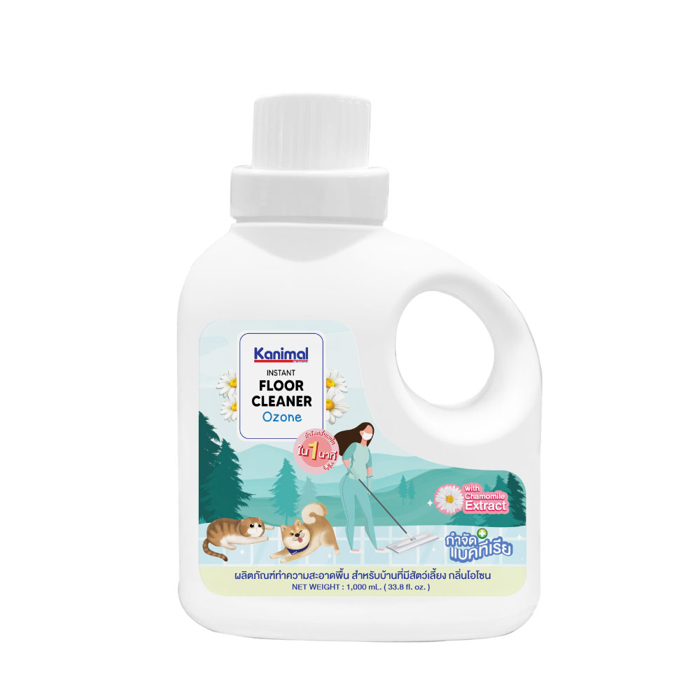 Kanimal Floor Cleaner 1L. น้ำยาเช็ดพื้น น้ำยาถูพื้น กลิ่น Ozone (โอโซน) กำจัดแบคทีเรีย สำหรับสุนัข แมว กระต่าย (1 ลิตร/ขวด)