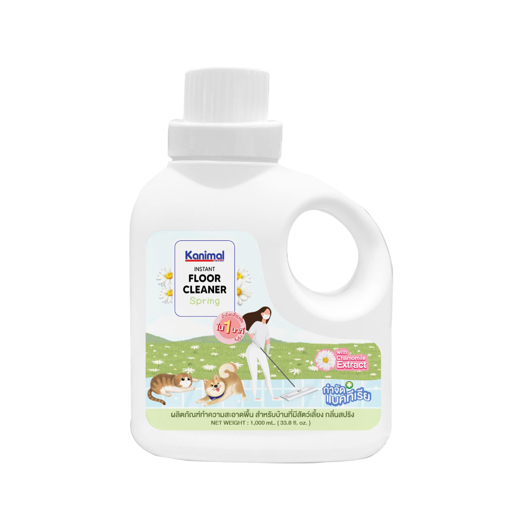 Kanimal Floor Cleaner 1L. น้ำยาเช็ดพื้น น้ำยาถูพื้น กลิ่น Spring (ฤดูใบไม้ผลิ) กำจัดแบคทีเรีย สำหรับสุนัข แมว กระต่าย (1 ลิตร/ขวด)