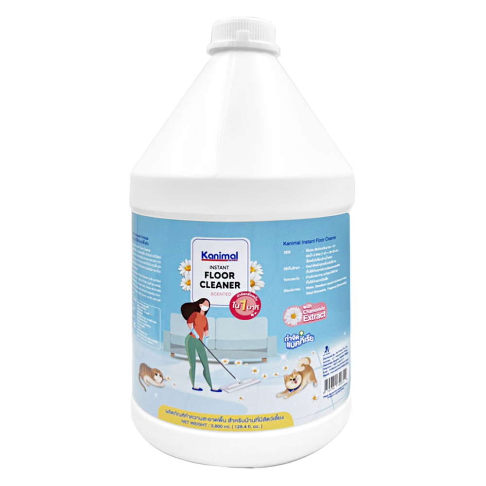 Kanimal Floor Cleaner 3.8L. น้ำยาดับกลิ่น น้ำยาเช็ดพื้น น้ำยาถูพื้น กลิ่นคาโมมายล์ กำจัดแบคทีเรีย สำหรับสุนัข แมว กระต่าย (3.8 ลิตร/แกลอน)