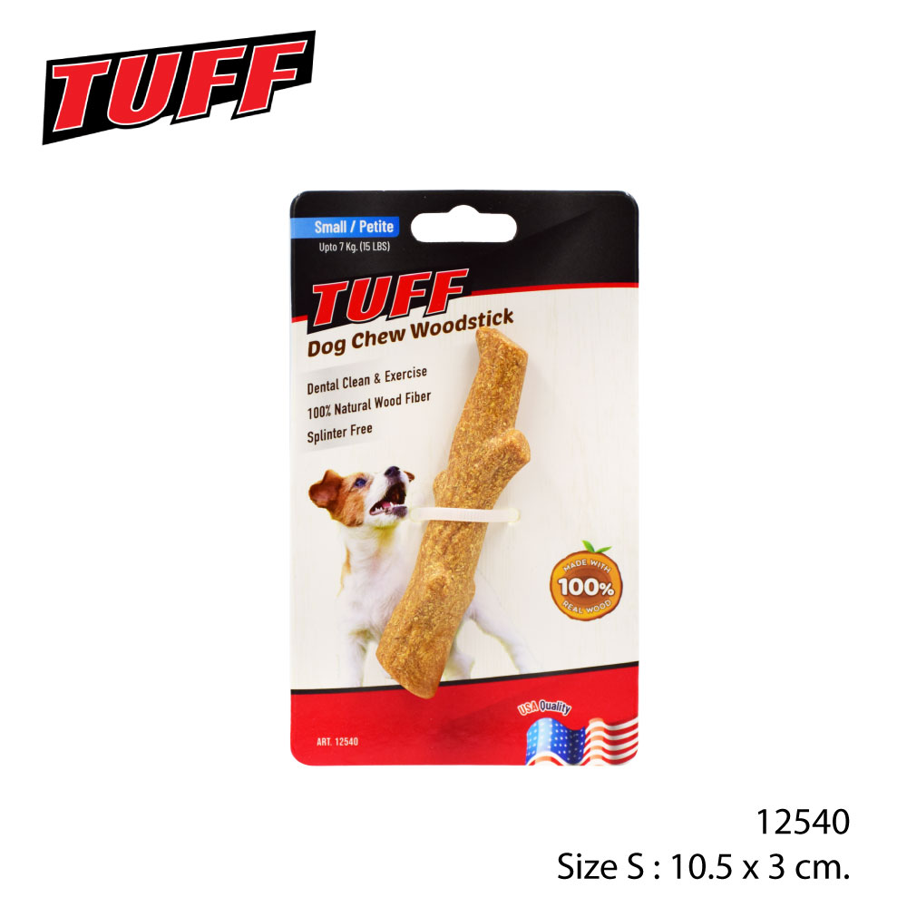 TUFF Dog Chew Woodstick ของเล่นสุนัข ของเล่นกิ่งไม้เทียม ปลอดภัย (ไร้เซี่ยน) ช่วยขัดฟัน Size S สำหรับสุนัขพันธุ์เล็ก ขนาด 10.5x3 ซม.