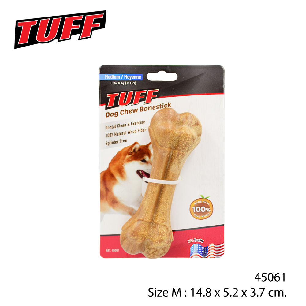 TUFF Dog Chew Bonestick ของเล่นสุนัข ของเล่นกระดูกไม้ ปลอดภัย (ไร้เซี่ยน) ช่วยขัดฟัน สำหรับสุนัขทุกสายพันธุ์ Size M ขนาด 14.8 ซม.
