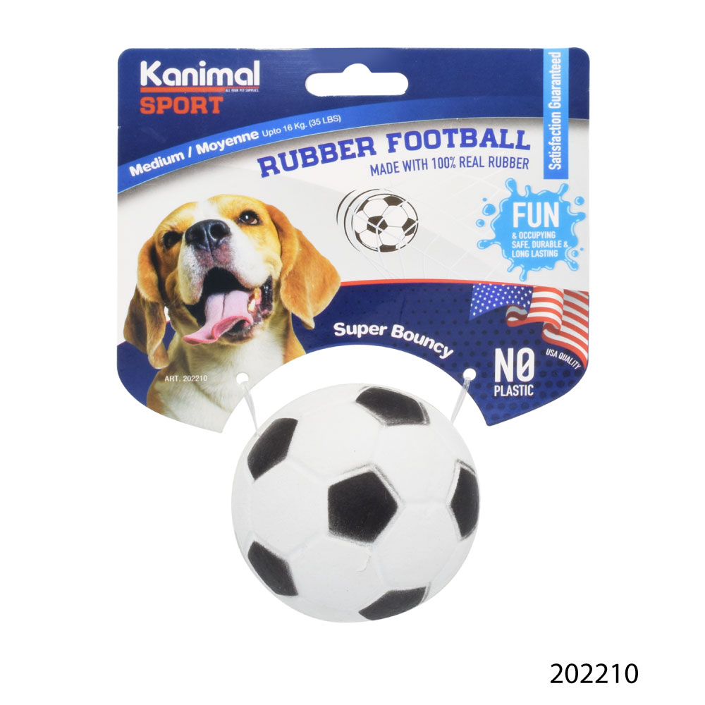 Kanimal Sport Football ของเล่นสุนัข ลูกบอลยาง ลูกฟุตบอล เด้งได้ เล่นสนุก สำหรับสุนัขทุกสายพันธุ์ Size M ขนาด 6.3 ซม.