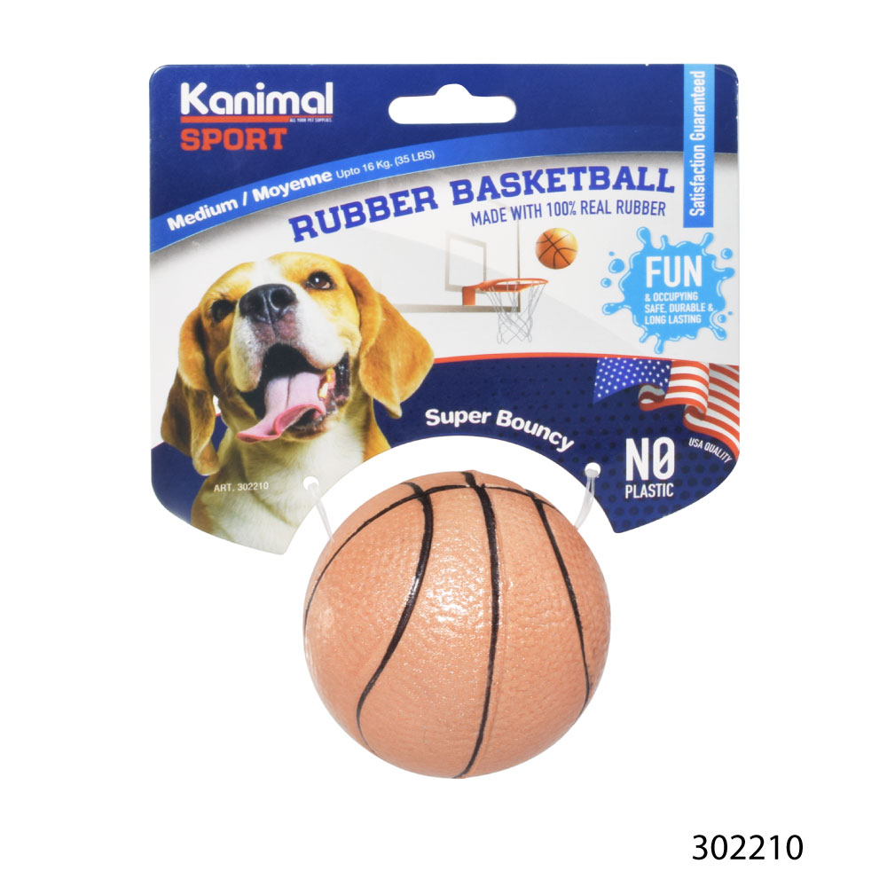 Kanimal Sport Basketball ของเล่นสุนัข ลูกบอลยาง ลูกบาสเกตบอล เด้งได้ เล่นสนุก สำหรับสุนัขทุกสายพันธุ์ Size M ขนาด 6.3 ซม.