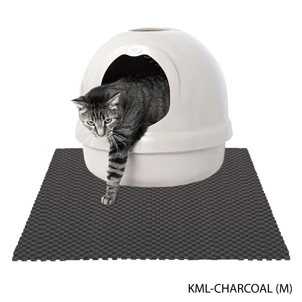Kanimal Litter Mat แผ่นดักทรายแมว พรมเช็ดเท้า สำหรับทรายแมวทุกชนิด น้ำหนัก 1 กิโลกรัม Size M ขนาด 38x60 ซม. (สีชาร์โคล)
