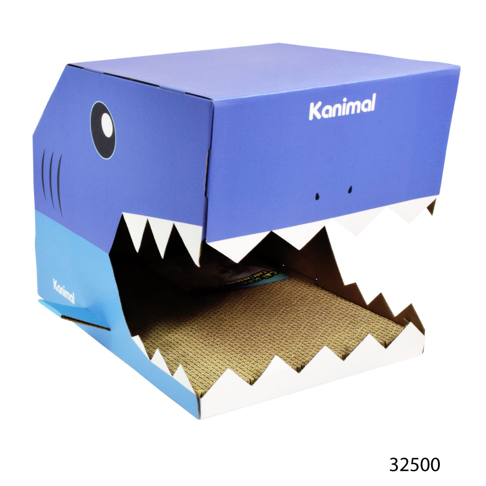 Kanimal Shark Cat Toy ของเล่นแมว ที่ลับเล็บแมว รุ่นปลาฉลาม (ประกอบง่าย) สำหรับแมวทุกวัย ขนาด 51.5x29.5x34 ซม. แถมฟรี! Catnip