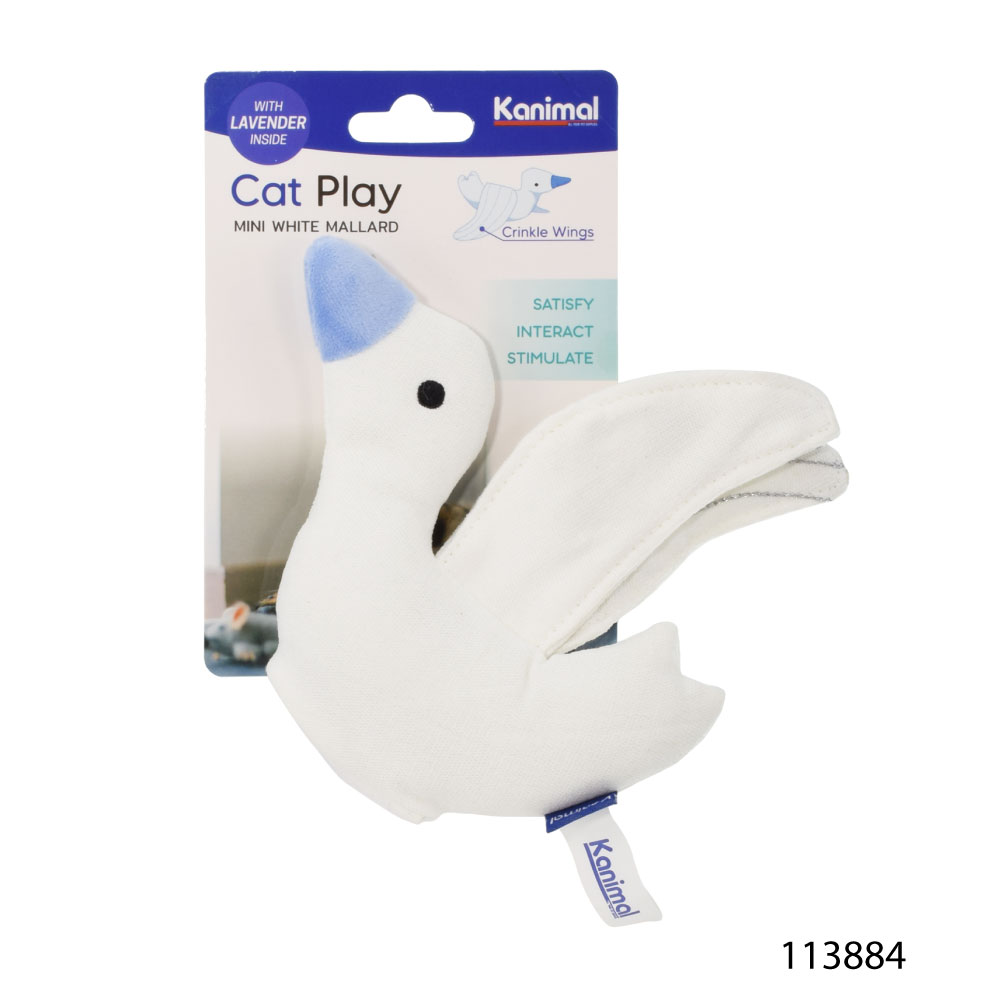Kanimal Mini White Mallard ของเล่นแมว เป็ดน้ำขาว ยัดไส้ลาเวนเดอร์ สำหรับแมวทุกสายพันธุ์ Size S ขนาด 16.5x12.5 ซม.
