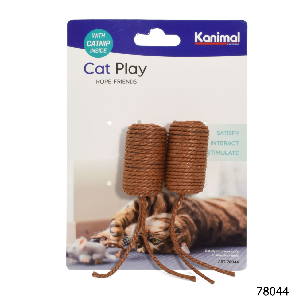 Kanimal Cat Toy ของเล่นแมว เชือกหญ้าถักธรรมชาติ กลิ่นหอม สำหรับแมวทุกสายพันธุ์ ขนาด 14x3 ซม. (2 ชิ้น/แพ็ค)