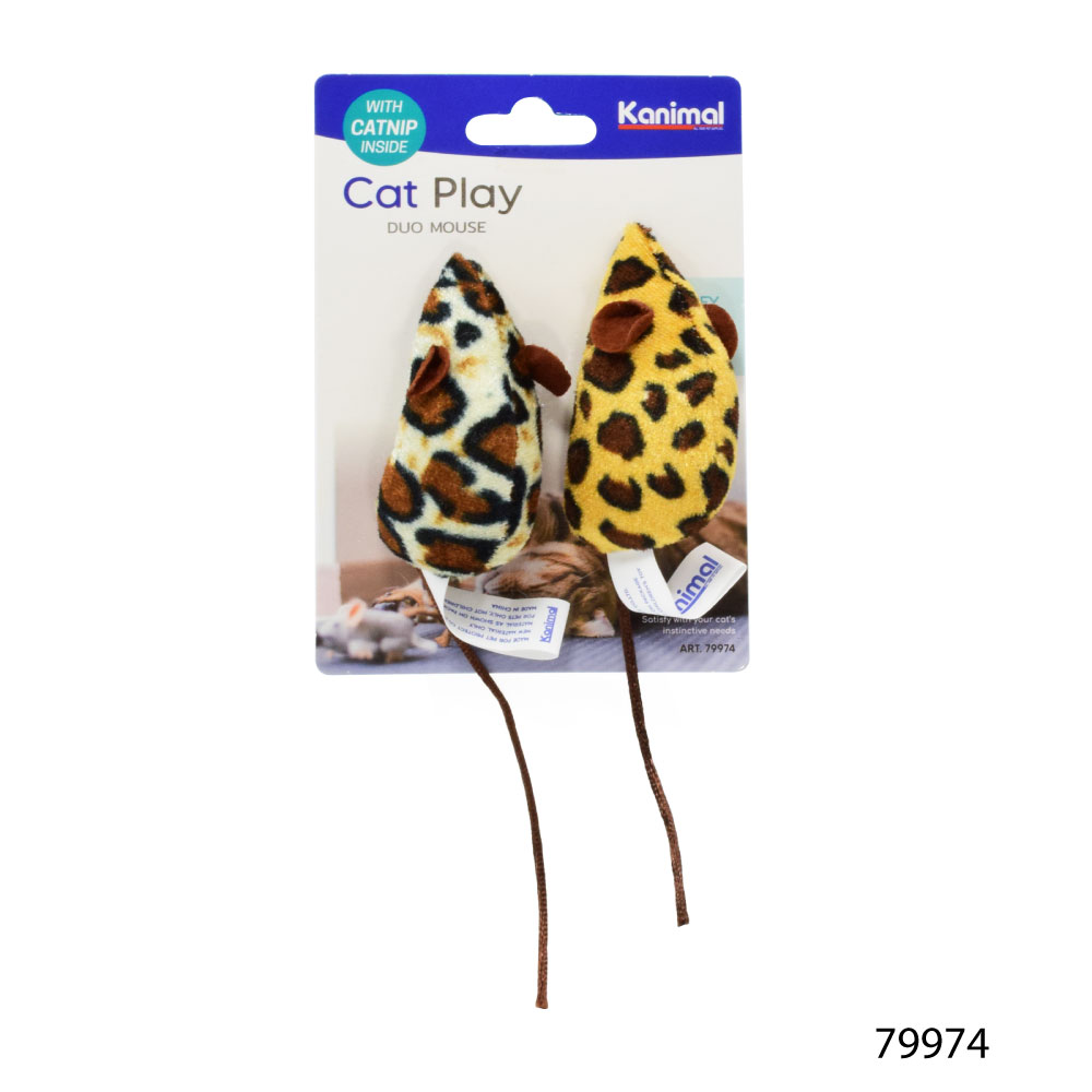 Kanimal Cat Toy ของเล่นแมว ของเล่นหนูผ้ามีหาง เล่นสนุก สำหรับแมวทุกสายพันธุ์ ขนาด 7 ซม. (2 ตัว/แพ็ค)