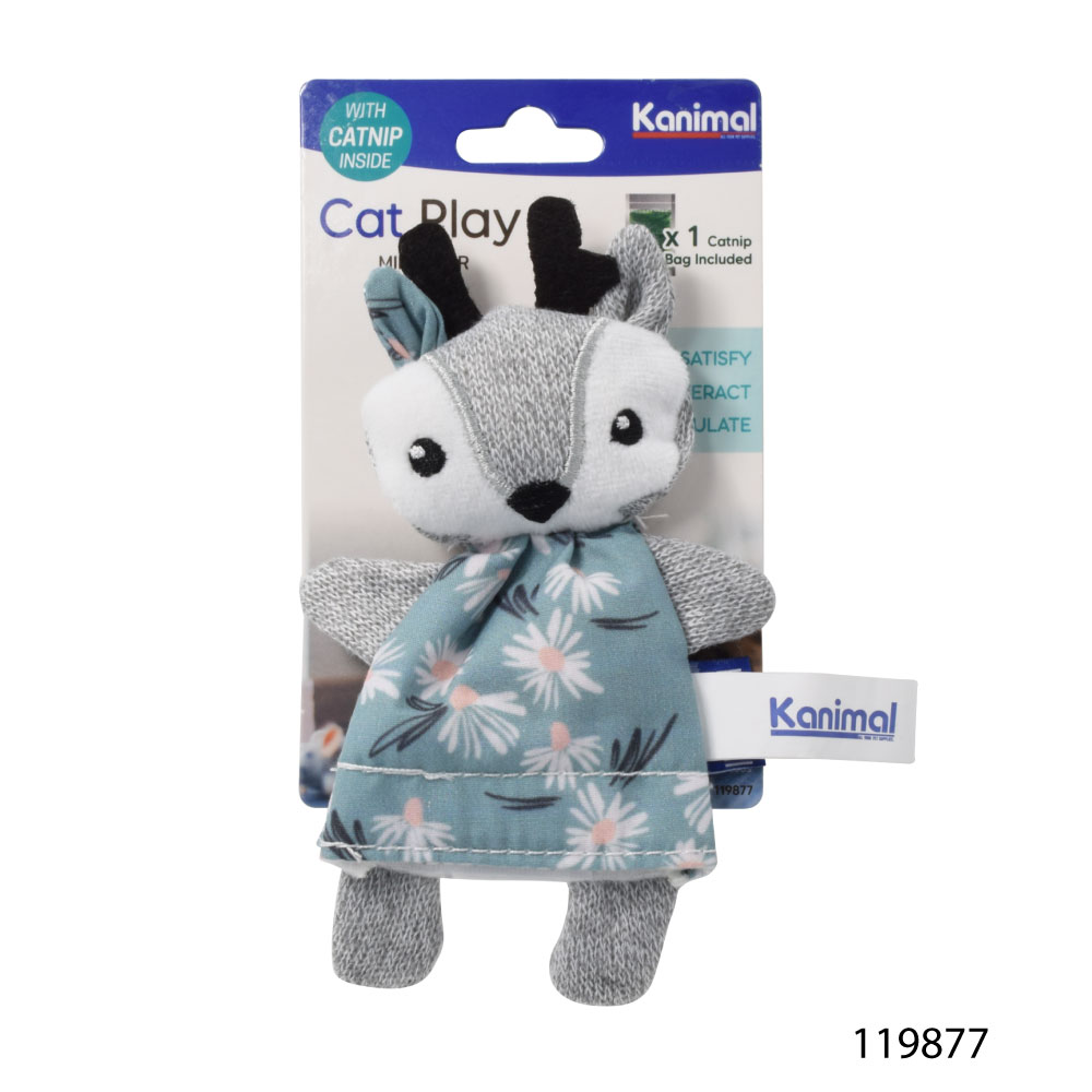 Kanimal Cat Toy ของเล่นแมว ของเล่นตุ๊กตา Mini Deer ยัดไส้ Catnip กัญชาแมว สำหรับแมวทุกสายพันธุ์ ขนาด 7.5x13.5 ซม.