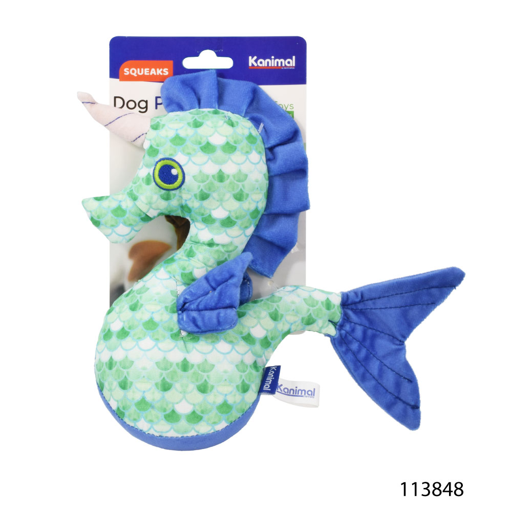 Kanimal Dog Toy ของเล่นสุนัข ของเล่นตุ๊กตาผ้า รุ่น Seahorse Fairy ม้าน้ำ บีบมีเสียง สำหรับสุนัขทุกสายพันธุ์ Size XL ขนาด 28x24.5 ซม.