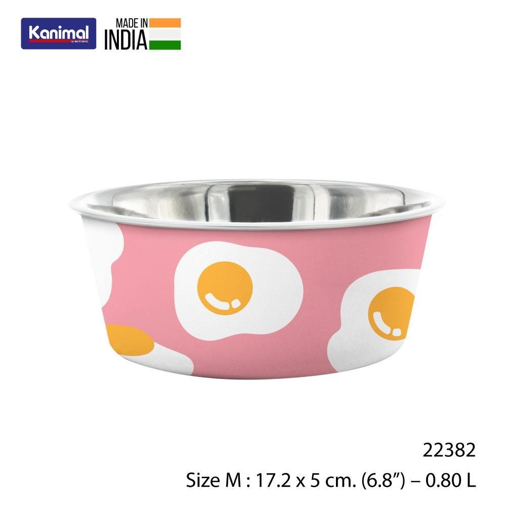 Kanimal Luna Bowl Happy Eggs ชามอาหารสัตว์เลี้ยง รุ่น Luna Bowl - Happy Eggs สำหรับสุนัขและแมว Size M ขนาด 17.2 x 5 ซม. (6.8”) – 0.80 L