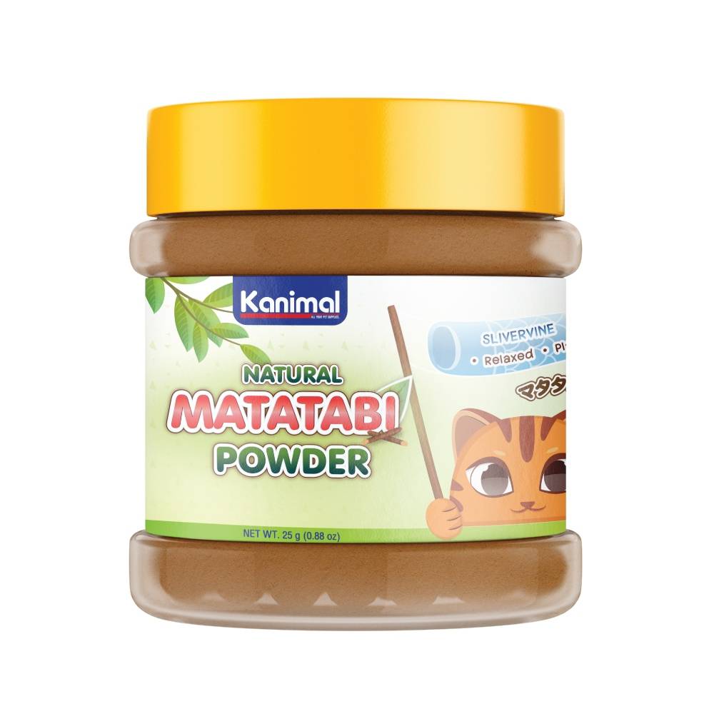 Kanimal Matatabi Powder ขนมแมว ผงมาทาทาบิ ใช้โรยบนของเล่น ช่วยให้ผ่อนคลาย สำหรับแมวทุกวัย 25 g. (0.88 oz.)