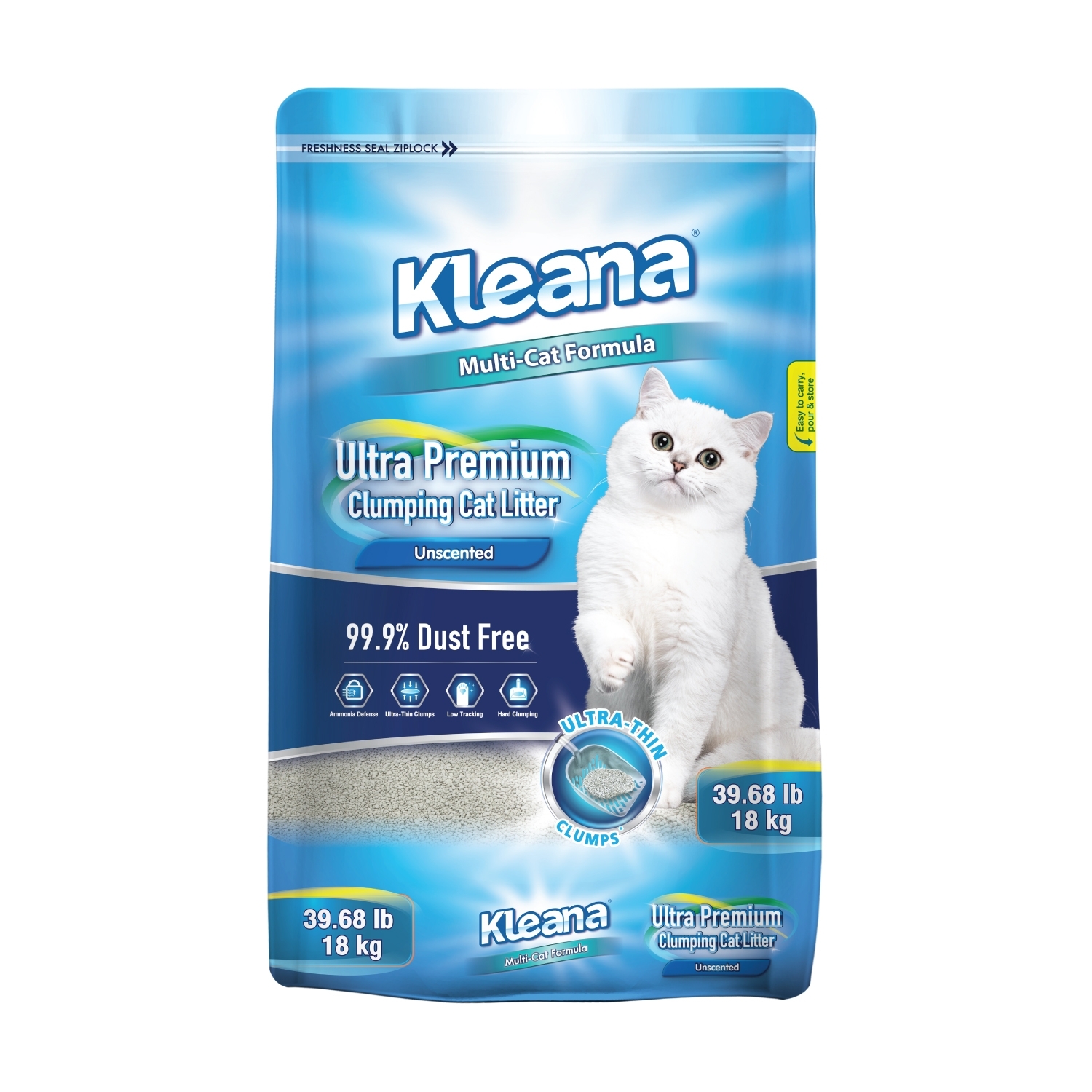 Kleana Ultra-Premium Cat Litter 18 Kg. (39.68 lb.